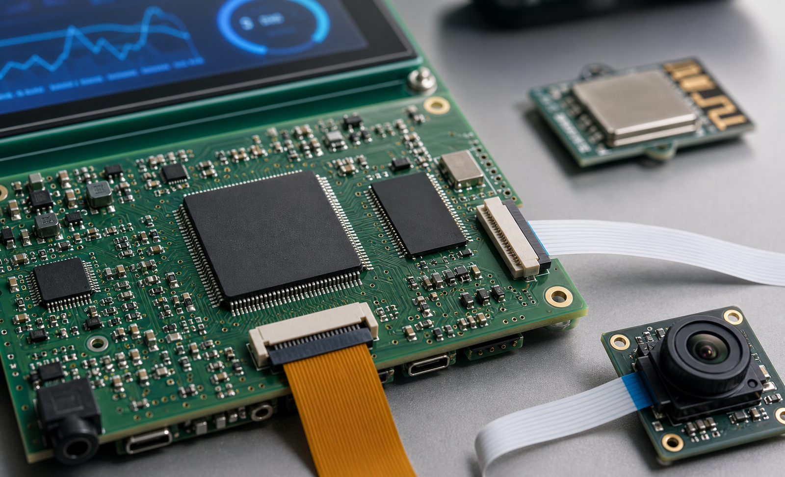 ESP32-P4 high-performance MCU design concept with display camera and separate wireless architecture